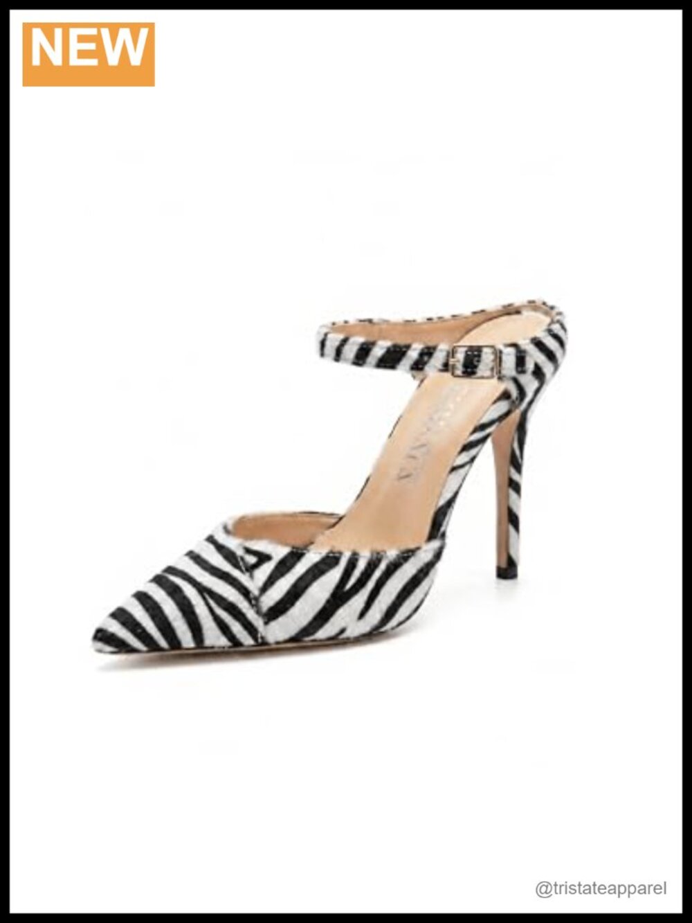 Faux Leather Pointed Toe Stiletto Ankle Strap Pumps Party Heels